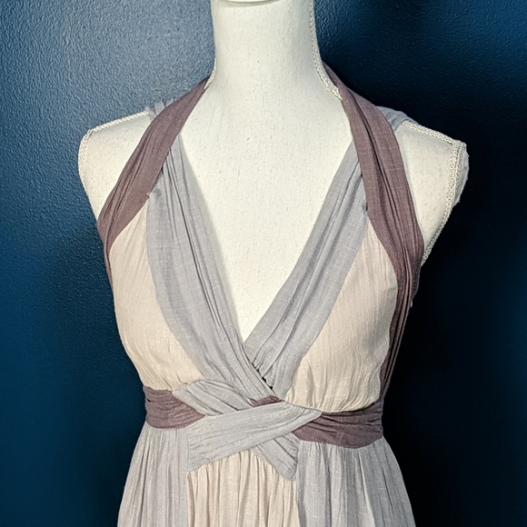 Altar'd State Gray Purple Halter Maxi Dress Small - Picture 5 of 10